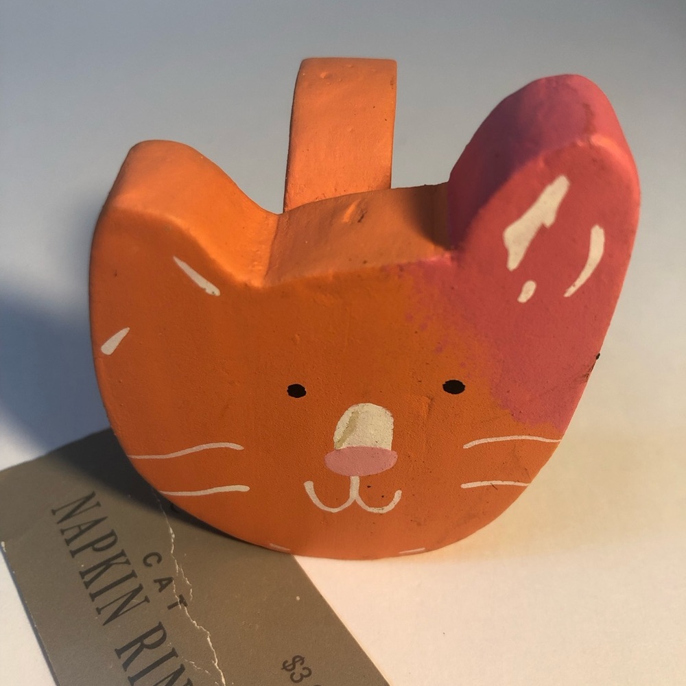 COPY - 18 New Vintage Hallmark Cat Wood Napkin rings